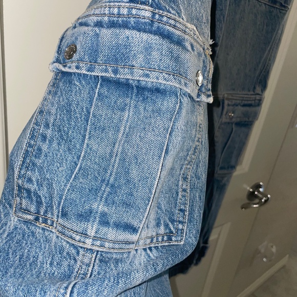 FREE PEOPLE WE THE FREE Marx Slouchy Cargo Denim Baggy Utility Jean Size 26 - Picture 5 of 14